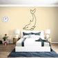 Dolphin diving wall decal, black line art silhouette