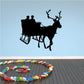 Reindeer pulling cart wall decal with deer silhouette and cart silhouette