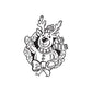 Christmas wreath decal with waving reindeer, scarf, and knit cap