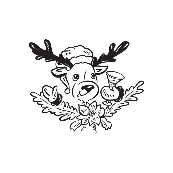 Image of Reindeer with Eggnog Wreath Decal