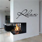 Relax take one day at a time wall decal with cursive lettering