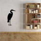 Relaxed crane wall decal silhouette in black, with standing crane profile shape