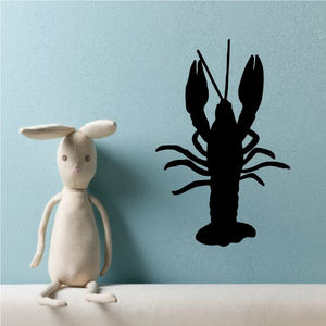 Lobster wall decal, black silhouette with claws and spiky legs