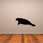 Manatee silhouette wall decal, dark black