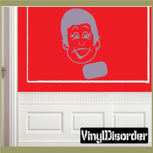 Religious vinyl wall decal featuring a gray smiling pastor or priest face