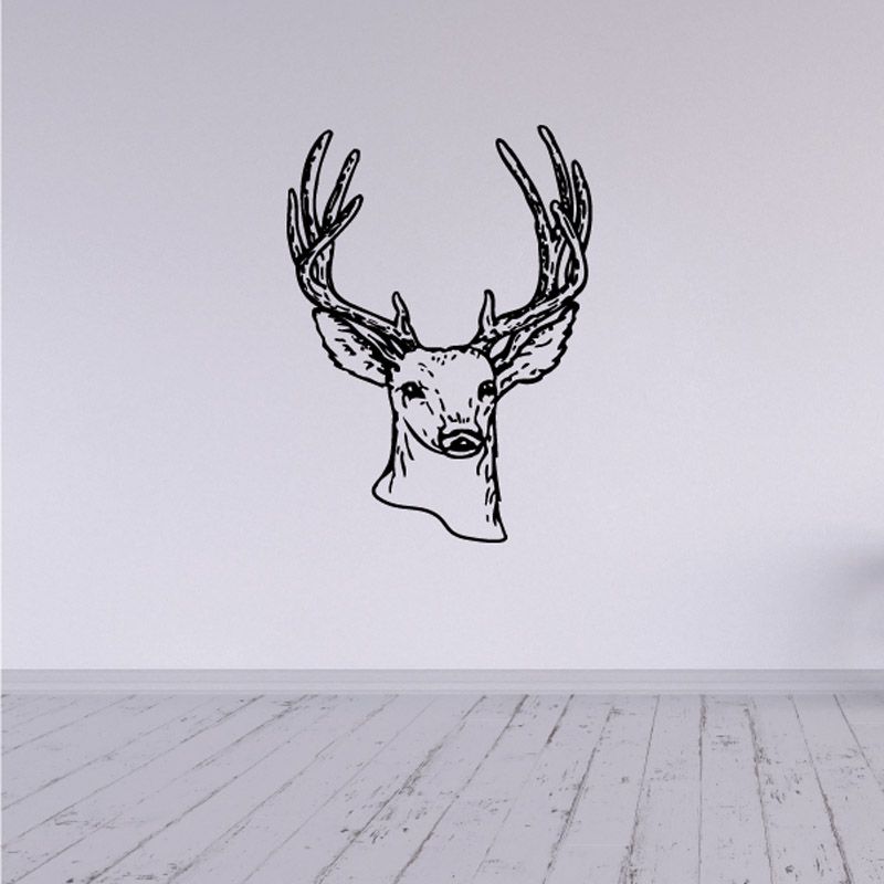 Image of Remarkable White Tail Deer Head Decal