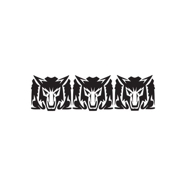 Image of Repeated Wolf Heads Decal