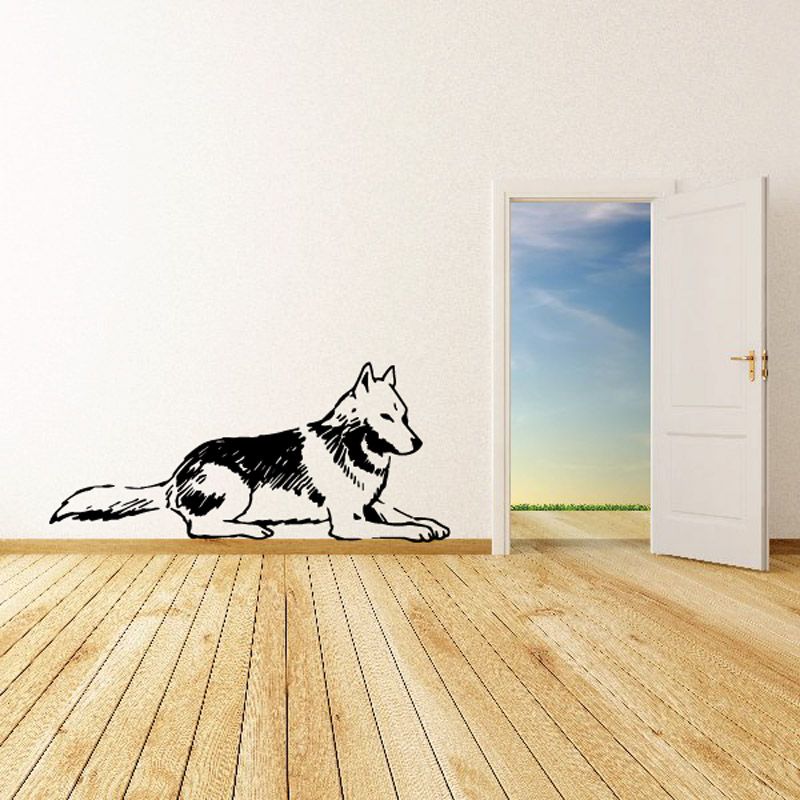 Image of Resting Timber Wolf Decal