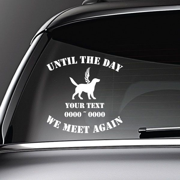 Image of Retreiver with Wings Custom In Loving Memory Decal