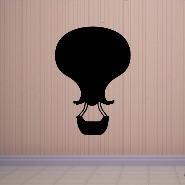Hot air balloon decal, black silhouette