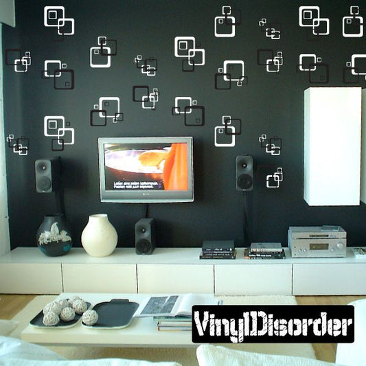 Image of Retro Square Wall Decals Kit