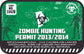 Zombie hunting permit sticker, green with permit No. 13420 and zombie emblem