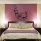 Dolphin banner wall decal with ribbon-like lines, black outline