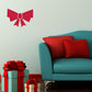 Christmas ribbon bow vinyl decal, red bow with loop center