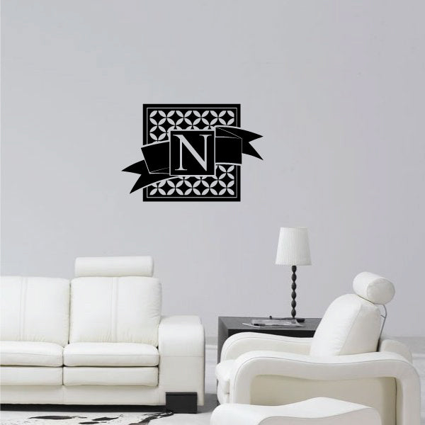 Image of Ribbon Monogram Decal