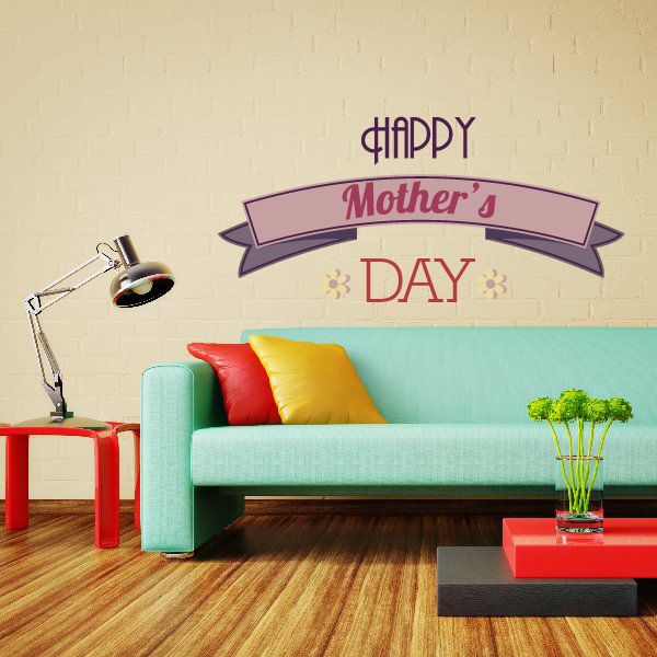 Ribbon style Mother's Day decal with purple banner reading HAPPY Mother's DAY