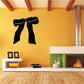 Black wavy tied ribbon wall decal with bow loops