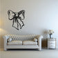 Tied ribbon bow decal with layered loops and tied center, black outline