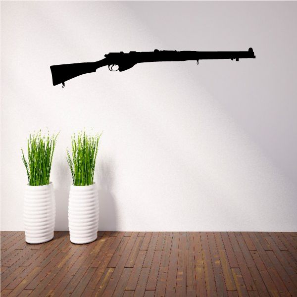 Rifle decal with black rifle silhouette