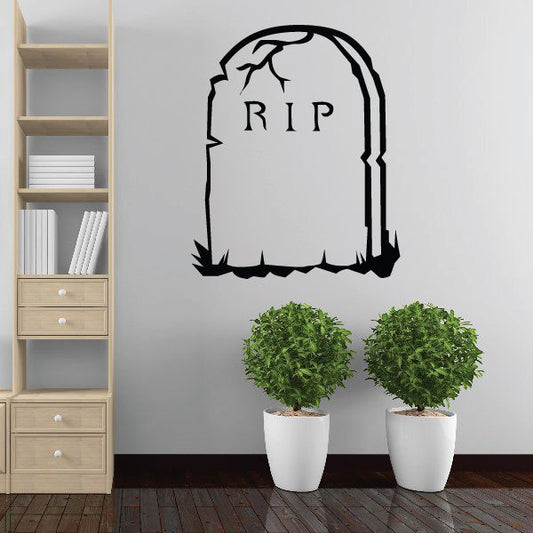 Image of RIP Cracked Tombstone Decal