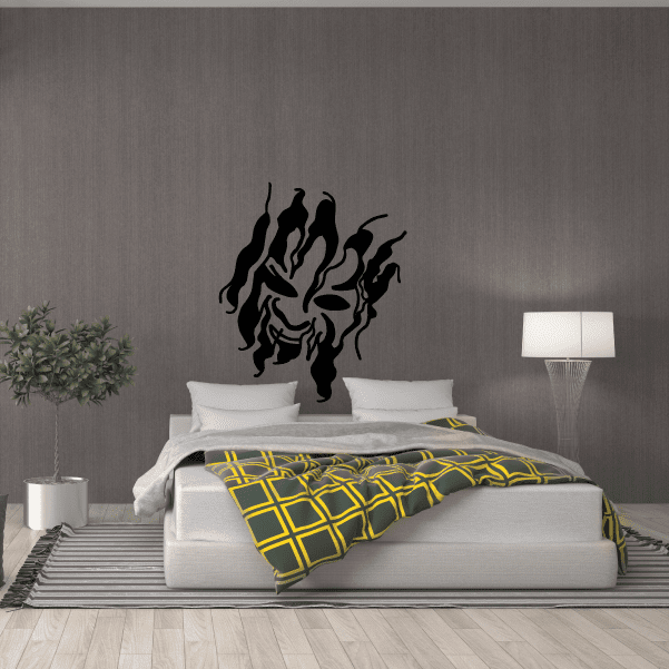 Black rips-style monster wall decal with clawed flame shapes and swirls