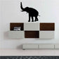 Elephant trunk-up wall decal, black silhouette