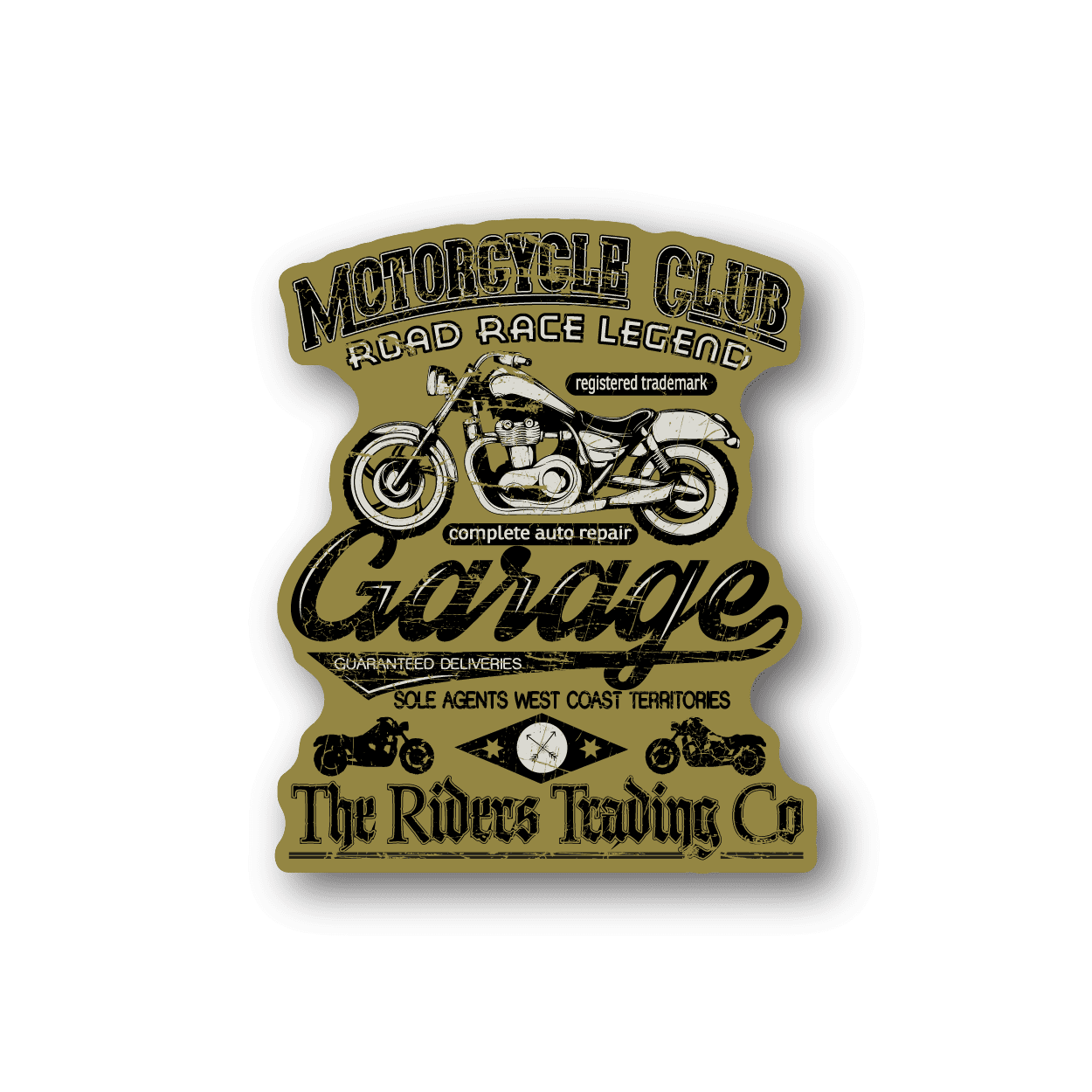 Image of Road Race Legend Motorcycle Club Garage Sticker