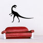 Roaring Dilophosaurus decal, black dinosaur silhouette facing left