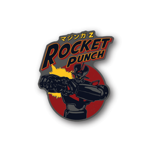 Robot Rocket Punch vinyl sticker with cartoon robot hero and flame text
