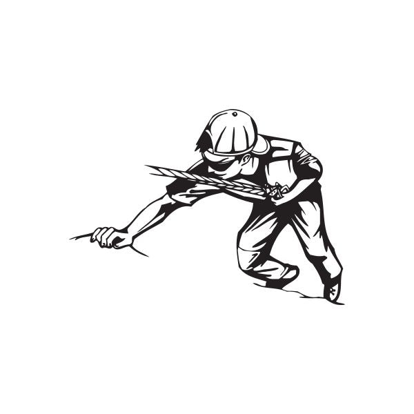 Black vinyl rock climbing climber wall decal, throwing arm silhouette