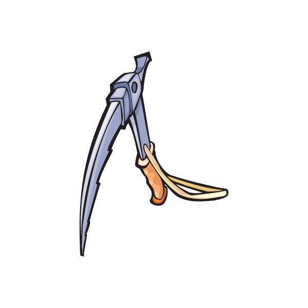 Rock climbing wall decal sticker showing a blue climber with an orange rope loop