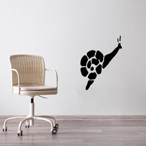 Snail shell pattern wall decal in black
