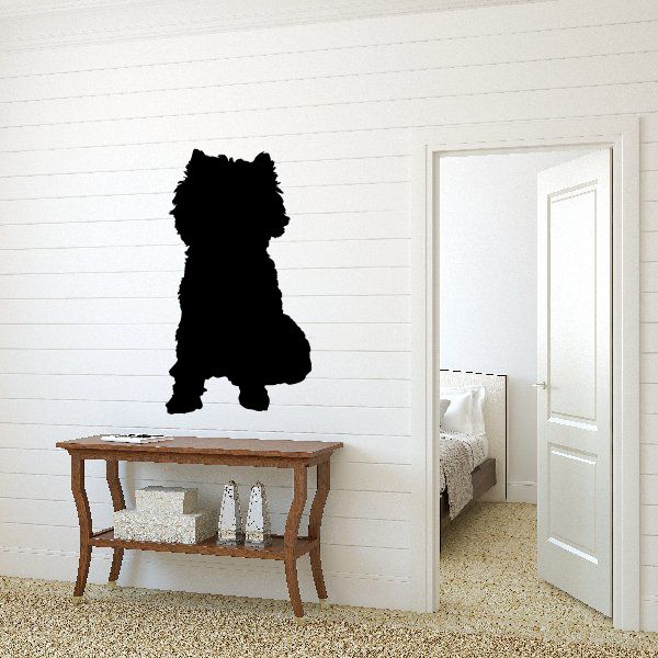 Rocky Dog dog silhouette wall decal, black