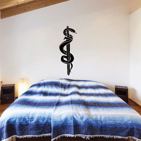 Image of Rod of Asclepius Snake Decal