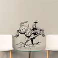 Bull rider wall art decal for a western motif