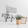 Adhesive wall art featuring a cowboy on horseback with the American flag in the background