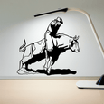 Dynamic wall decal of a cowboy in a bull riding competition