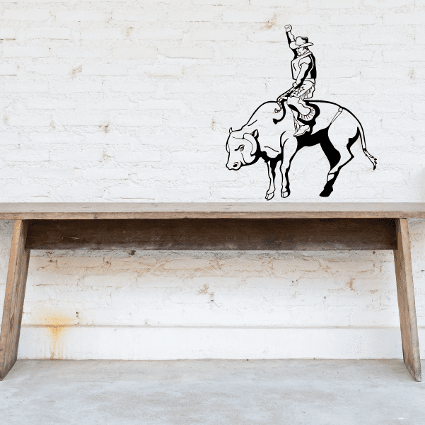 Wall sticker illustrating the excitement of bull riding