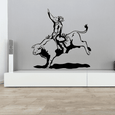 Rodeo bull-riding scene captured on a wall sticker