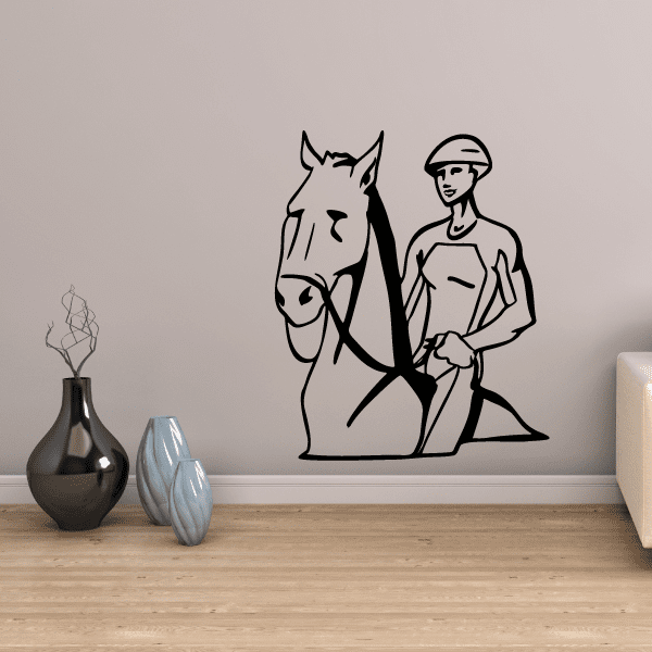 Decorative wall sticker showcasing a rodeo scene with horse and rider