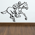 Interior decor wall decal presenting a horse and its rider