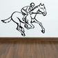 Interior decor wall decal presenting a horse and its rider