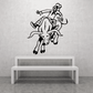 Adhesive wall art of a rodeo bull rider in action