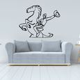 Wall art depicting a cowboy mounted on a galloping horse