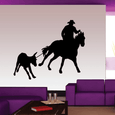 Equestrian-themed adhesive wall art depicting a cowboy on a horse