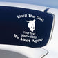 Rollerblading memorial decal with white text and skate silhouette on dark background