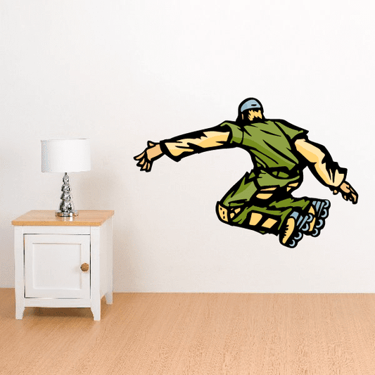 Image of Rollerblading Wall Decal - Vinyl Sticker - Car Sticker - Die Cut Sticker - CDSCOLOR038