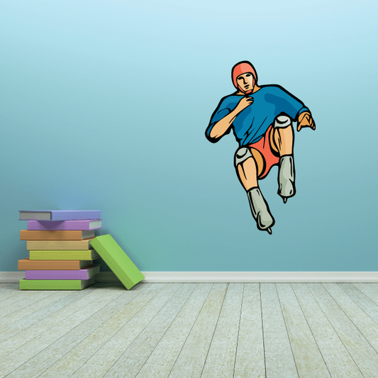 Image of Rollerblading Wall Decal - Vinyl Sticker - Car Sticker - Die Cut Sticker - CDSCOLOR043