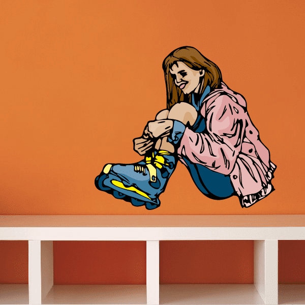 Image of Rollerblading Wall Decal - Vinyl Sticker - Car Sticker - Die Cut Sticker - CDSCOLOR047