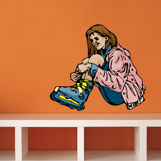 Image of Rollerblading Wall Decal - Vinyl Sticker - Car Sticker - Die Cut Sticker - CDSCOLOR047